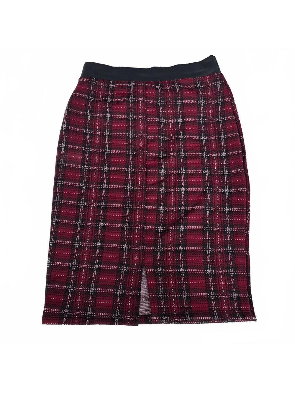 Wmn's Large - Olivia Blu Red plaid pencil skirt